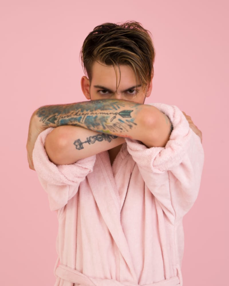 Camisa rosa amplia de algodón