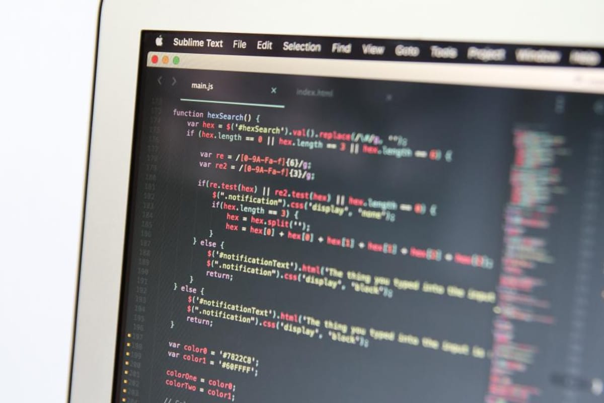 Código en una pantalla