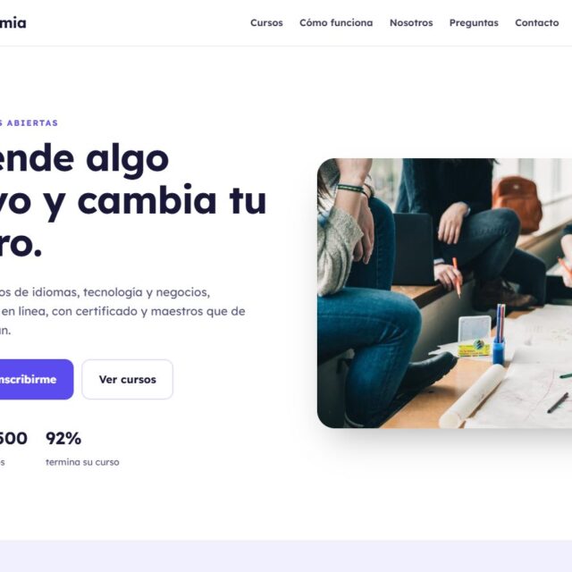 Vista previa de la plantilla web Aula