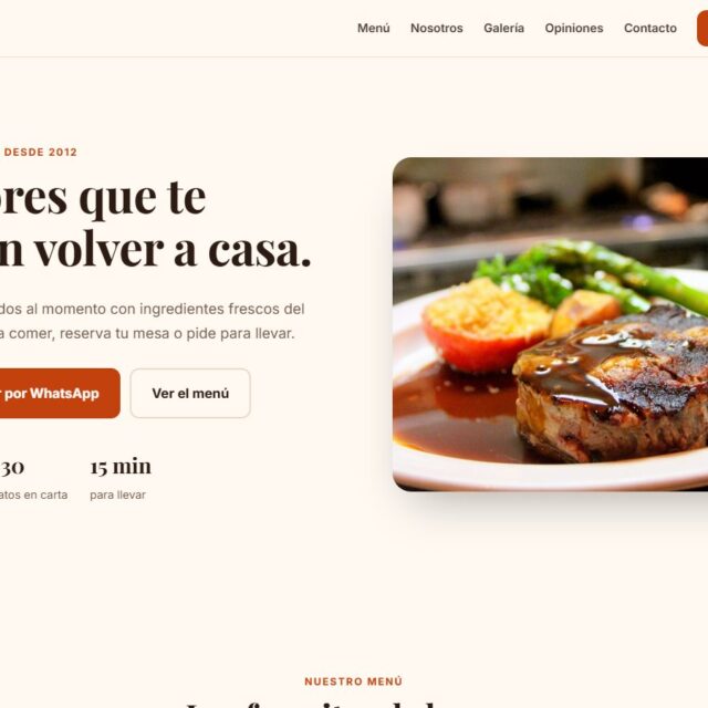 Vista previa de la plantilla web Sabor